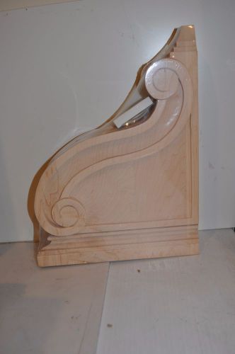 Pair of Maple Bar Corbels Hand Carved 2 3/4&#034;x 9-3/4&#034;x13&#034; Acanthus&amp;Berry Carving