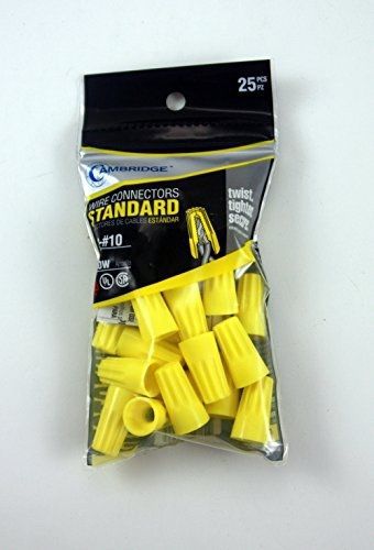 Cambridge Standard Wire Connectors 25 Pcs #22-#10 AWG Yellow. UL Listed.