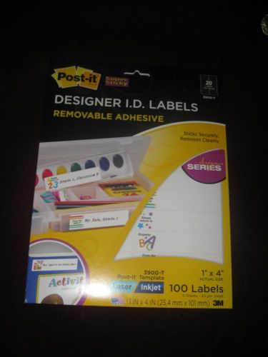 1 Post-it 3M 3900-T 1400 Designer Labels Laser Inkjet Removable Adhesive NEW