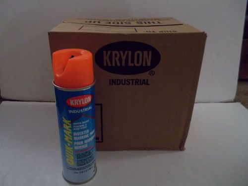 1 case (12) Krylon Quik-Mark Flourescent Orange Inverted Marking Paint A03700