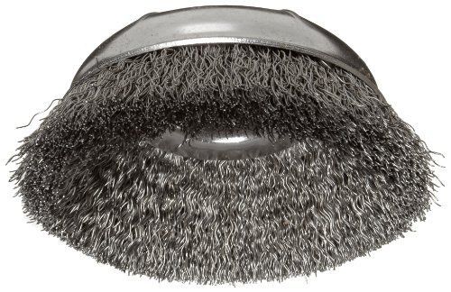 Weiler Wire Cup Brush, Threaded Hole, Steel, Crimped Wire, 3&#034; Diameter, 0.014&#034;