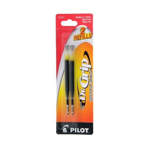 Pilot Refill For Dr. Grip Center Of Gravity Pen, Medium, Black Ink, 2/pack