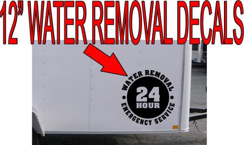 24 hour emergency water removal decal sticker  carpet cleaning truck 1