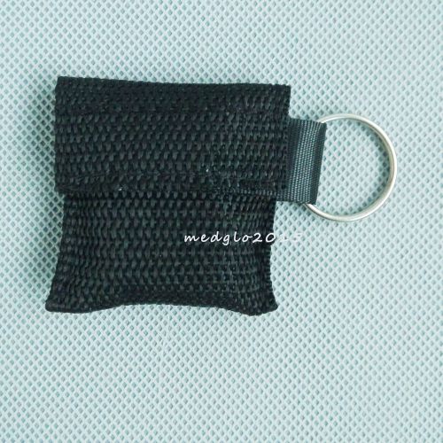 10 PCS/Pack CPR MASK WITH KEYCHAIN CPR FACE SHIELD NO LOGO FOR CPR  AED BLACK