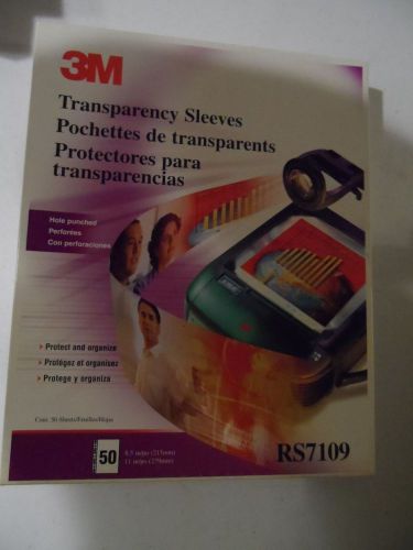 New, 3M RS7109, TRANSPARENCY SLEEVES 50 Sheets 8.5&#034; X 11&#034;
