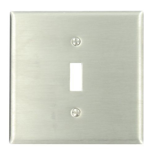 Leviton 84040-40 2-Gang 1-Toggle Centered Device Switch Wallplate, Device Mount,