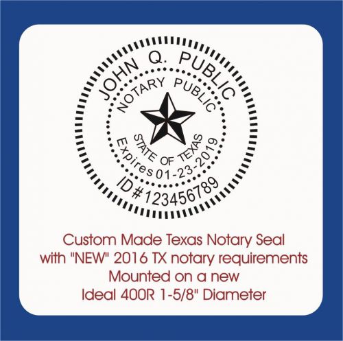 Texas Notary Round Seal-Custom Trodat / Ideal 400R Self Inking Rubber Stamp