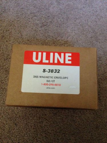S-3832 Uline 3&#034;x5&#034; Magnetic Envelope 50/CT (1 Box)