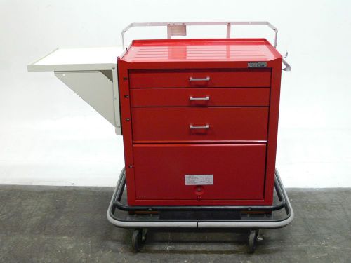 Waterloo Uni-Cart Red Stainless Steel 3 Drawer 1 Cabinet  Emergency Cart