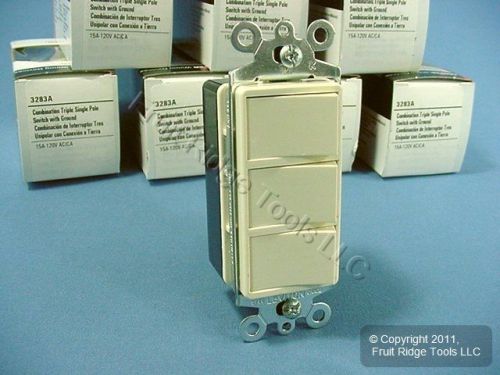 10 Cooper Almond Combination Decorator Triple Rocker Switch Controls 3283A-SP-L