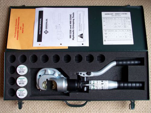 Greenlee HK1230 12-Ton Hydraulic Crimping Tool, With Steel Case, Excellent Cond.