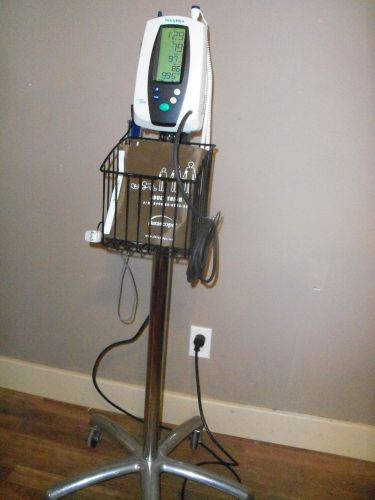 Welch allyn 420 series spot check monitor with accessories and rolling stand for sale