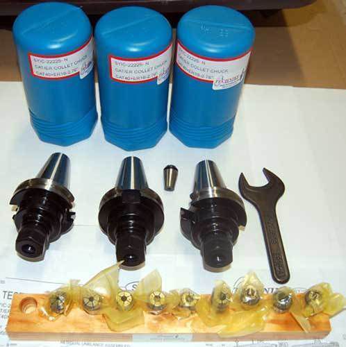 14 Pc Techniks CAT 40 ER16-2.76&#034; CNC Chucks Kit-10 Pcs.Coolant Collet Set,Wrench