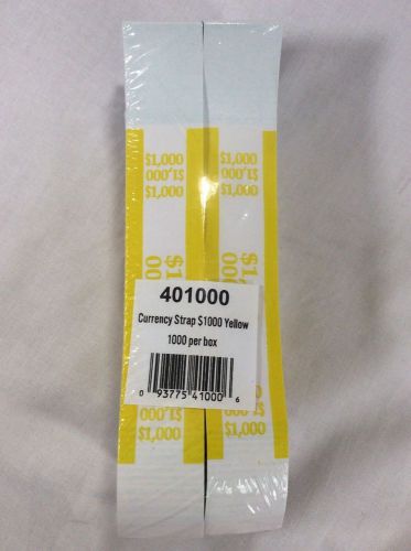 (3,000) Coin-Tainer $1,000 Currency Strap, Yellow, 3 Packs of 1000/ea 401000