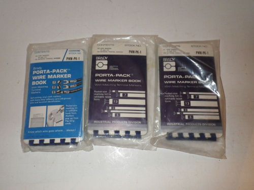 3 PACK OF BRADY PWM-PK-1 PORTA-PACK WIRE MARKERS