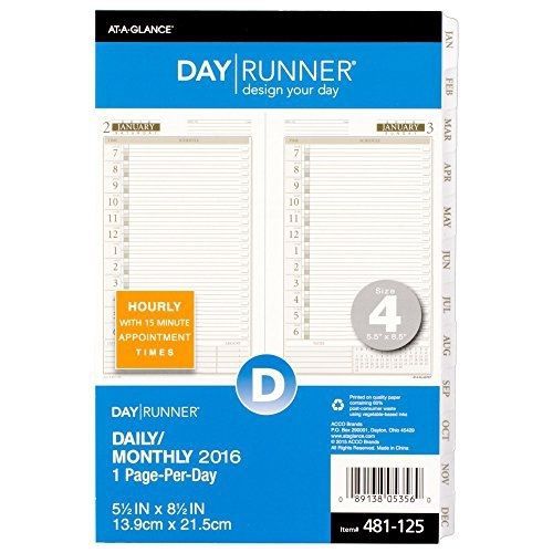 Day Runner Daily Planner Refill 2016, 5.5 x 8.5 Inches (481-125-16)