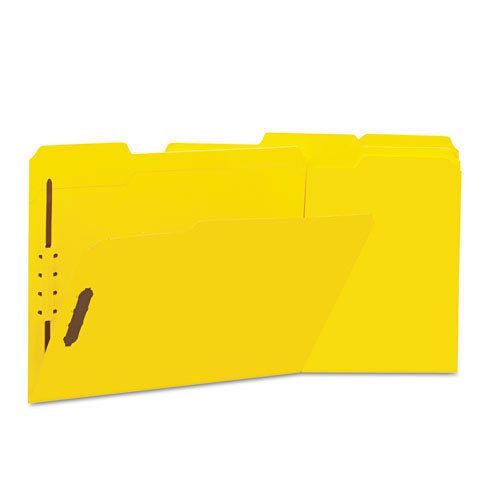 Universal Office Products 13524 Yellow Folders, 2 Fasteners, 1/3 Tab, Letter,