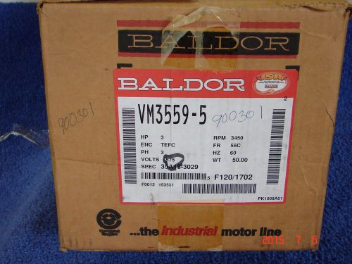 Baldor ELECTRIC Motor 3 HP horsepower 575 Volts VM3559-5
