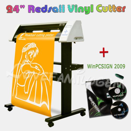 New 24&#034; sign making cutting plotter vinyl cutter redsail rs720c+ winpcsign 2009 for sale