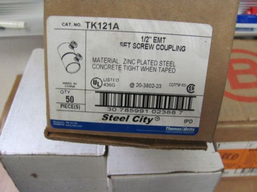 SteelCity  1/2  inch EMT SET Screw Coupling Cat # TK121A (50 Total Pieces)