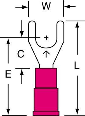 3m(tm) scotchlok(tm) fork, vinyl insulated butted seam mvu18-10fk, 22-18 awg for sale