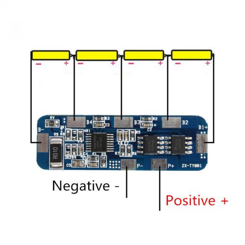 4A-5A PCB BMS Protection Board For 4 Packs 18650 Li-ion lithium Battery Cell 4S