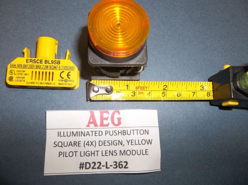 AEG #D22-L-362 Pushbutton Pilot Light Module ~included #ERSCE BL9SB ~NEW~ $AVE