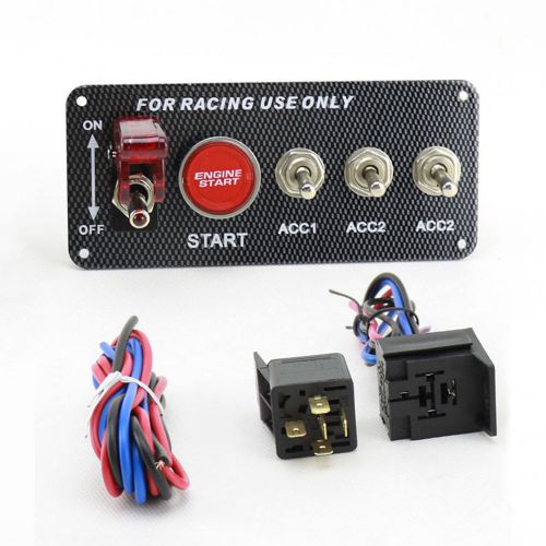 Dc12v ignition switch panel led toggle engine start push button for racing car for sale