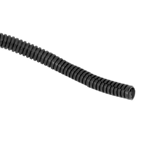 Black 50&#039; Feet 15mm Split Loom Wire Flexible Tubing Conduit Hose Car Audio