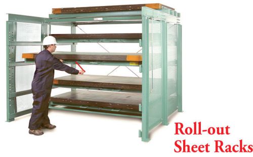 Steel Storage Systems Roll Out Sheet Rack / 5 Shelves / 5,000 lb capacity each