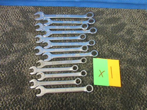 13 ES TOOLS WRENCH SET COMBINATION BOX OPEN END SAE STANDARD MADE IN USA USED