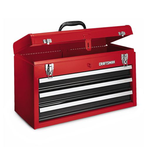 Craftsman 3 drawer portable chest tool box toolbox 65337 sliding tray flip top for sale