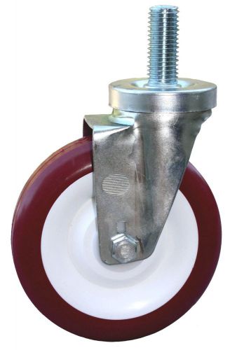 Set of 2 swivel stem casters 3/4&#034; threaded stems with 5&#034; polyurethane wheels for sale