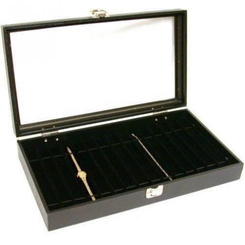 Glass Top 15 Slot Bracelet Case Display Travel Tray Box