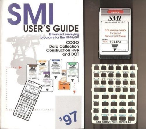 SMI SCE Surveying Card + Manual Overlay for HP 48GX Calculator