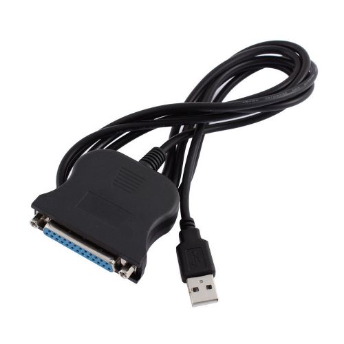 Black Plastic Housing USB 2.0 to 25 Pin Female Parallel Printer Cable Adapter
