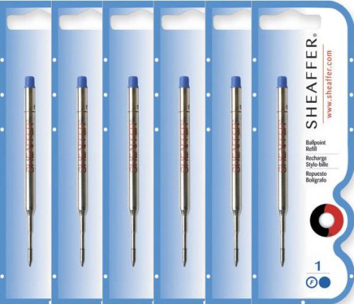 Sheaffer Blue Ballpoint Refills Fine, 6 Pack - 99324, Free Shipping, Blue Ink