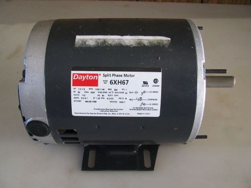 DAYTON 6XH67 GP MOTOR SPLIT PHASE ODP 1/2-1/6 HP 1725-1140 RPM NEW ORG. PKG.