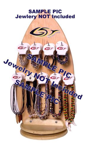 Jewelry Display Wood Surfboard Two Side Revolving Counter Style Holds18 Dz