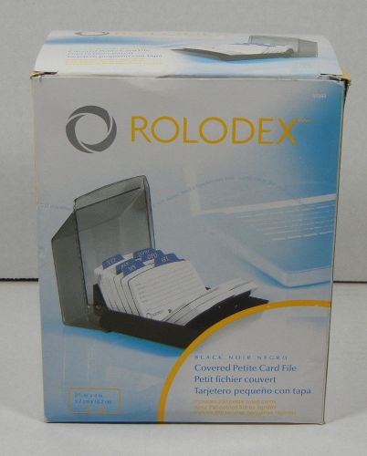 Rolodex Covered Petite Card File Black New