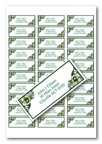 GLOSS finish address labels NEW DESIGN Stained Glass - Buy 4 sheets, get 1 free!