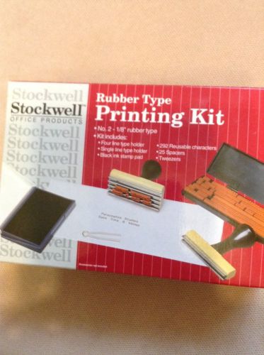 Stockwell rubber type printing kit. no. 2   1/8&#034; rubber type