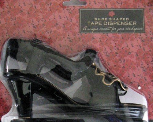 Glamorous Slipper/Shoe Shaped Tape Dispenser, Weighted, BLACK/GOLD
