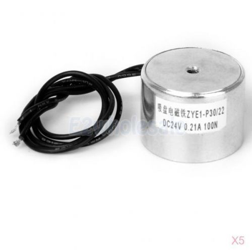 5pcs 10kg dc 24v zye1-p30/22 electric lifting magnet solenoid electromagnet 30mm for sale