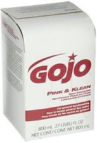 GOJO 9128-12 Pink and Klean Skin Cleanser Lotion Soap 800 mL Refill Pack of 12