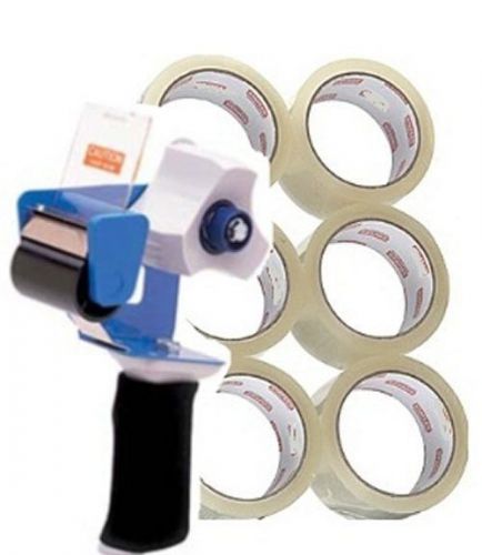 Carton Sealing Tape Dispenser 2&#034;with Adjust.Brake with 6- 2&#034; rolls sealing tape