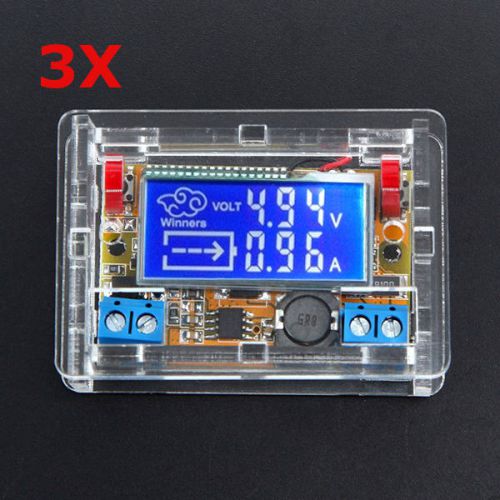 3Pcs DC-DC Step Down Power Supply Adjustable Module With LCD Display With Housin