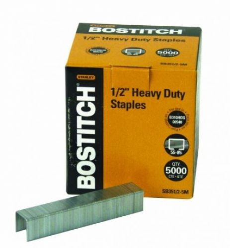 Bostitch Heavy Duty Premium Staples, 55-85 Sheets, 0.5-Inch Leg, 5,000 Per Box
