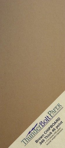 25 sheets chipboard 46pt (point) medium heavy weight 4&#034; x 9&#034; (4x9 inches) #10 for sale