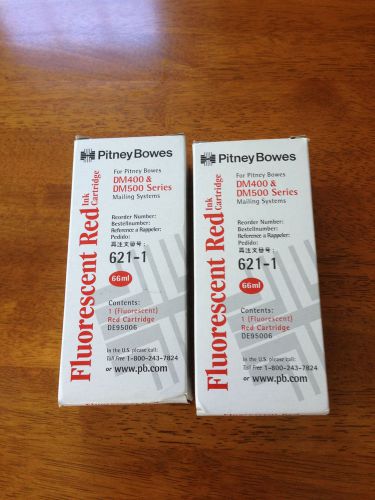 2 Pitney Bowes DM400 &amp; DM500 Ink Cartridges plus Metered Mail Bands
